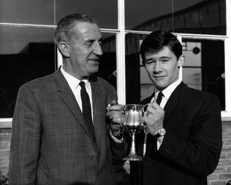 Richard Kilday with Mr D Adamson 1967 Apprentice of the year - SPP Ltd Gateshead